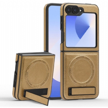 Cover Samsung Galaxy Z Flip 7 Fe Magsafe-kompatibel Stativ Med Lædereffekt