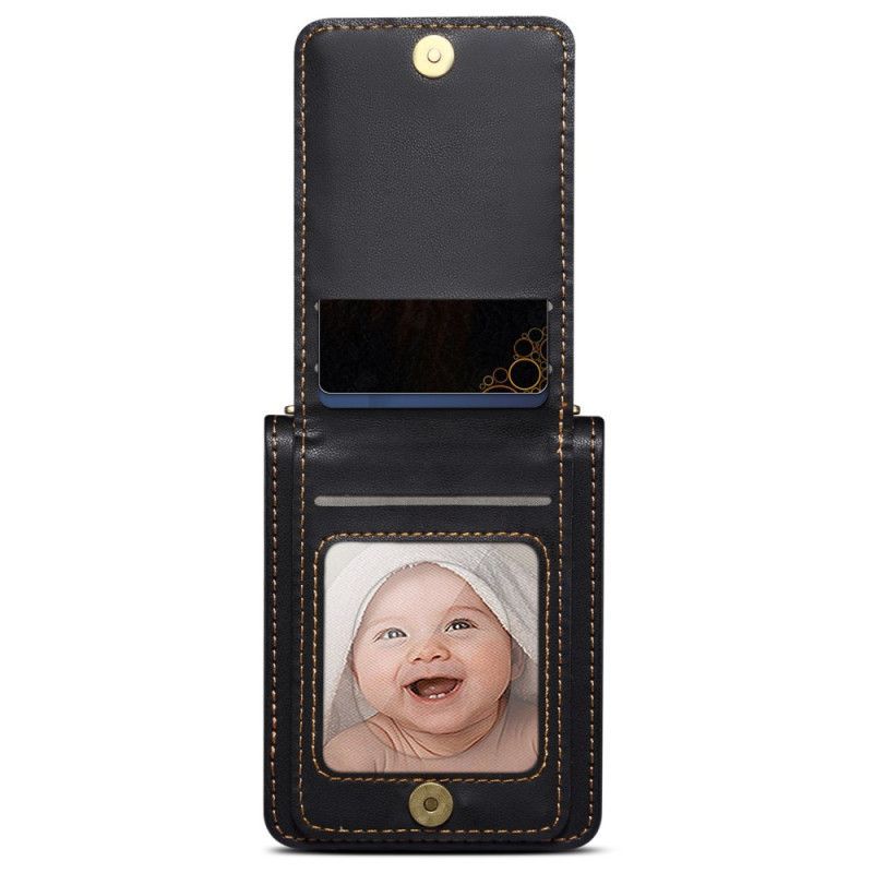 Cover Samsung Galaxy Z Flip 7 Fe Quiltet Kortholder Og Skulderrem