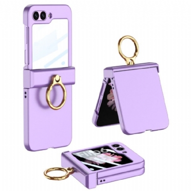 Cover Samsung Galaxy Z Flip 7 Fe Ringholder Og Gkk Hærdet Glasskærmbeskytter