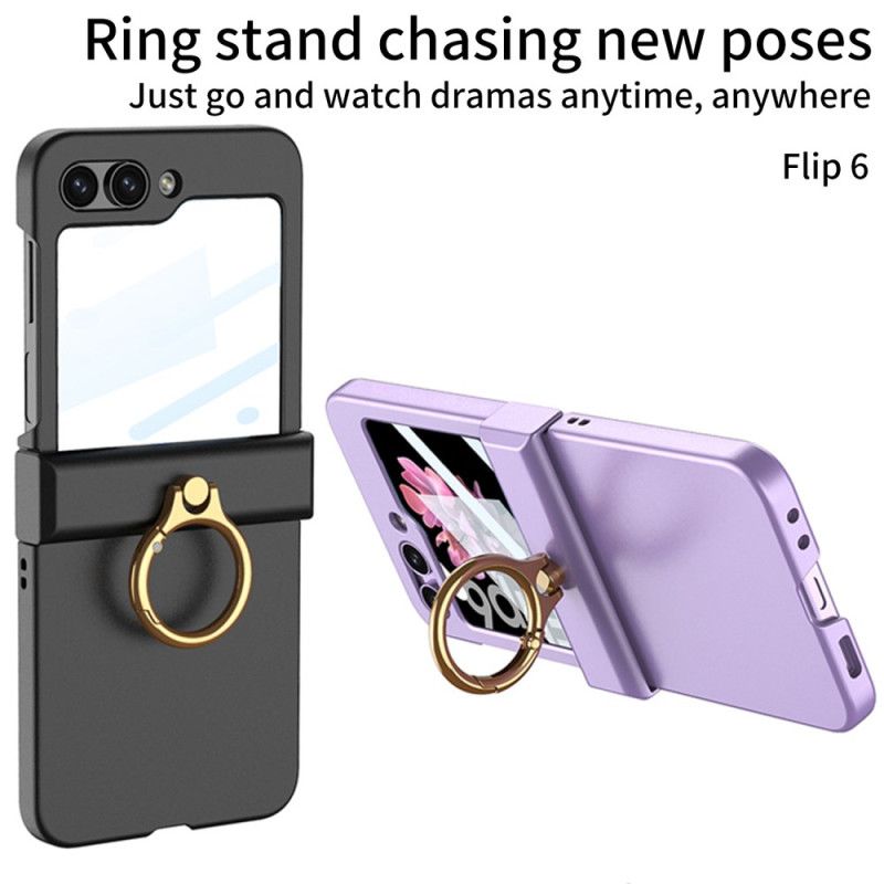 Cover Samsung Galaxy Z Flip 7 Fe Ringholder Og Gkk Hærdet Glasskærmbeskytter