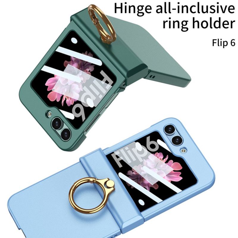 Cover Samsung Galaxy Z Flip 7 Fe Ringholder Og Gkk Hærdet Glasskærmbeskytter