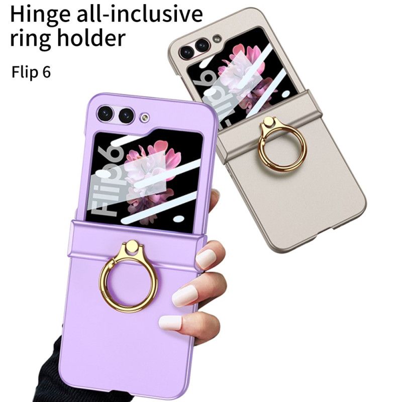 Cover Samsung Galaxy Z Flip 7 Fe Ringholder Og Gkk Hærdet Glasskærmbeskytter