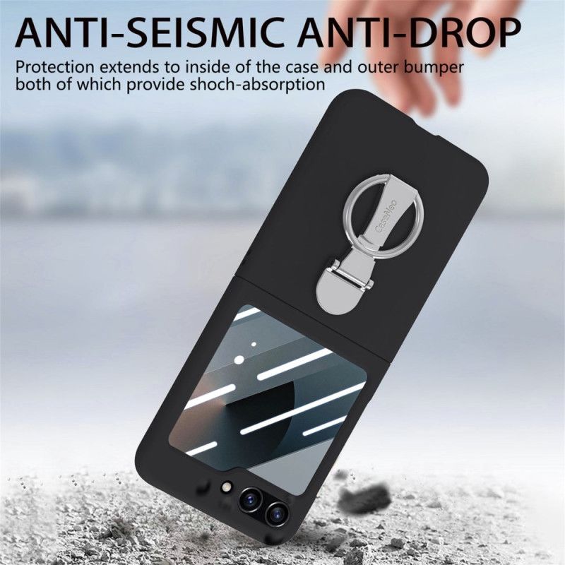 Cover Samsung Galaxy Z Flip 7 Fe Ringholder Og Skærmbeskytter På Bagsiden