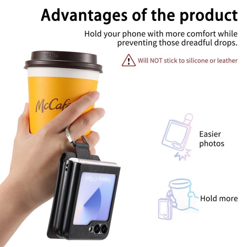 Cover Samsung Galaxy Z Flip 7 Fe Ruskindseffekt Med Kortholder