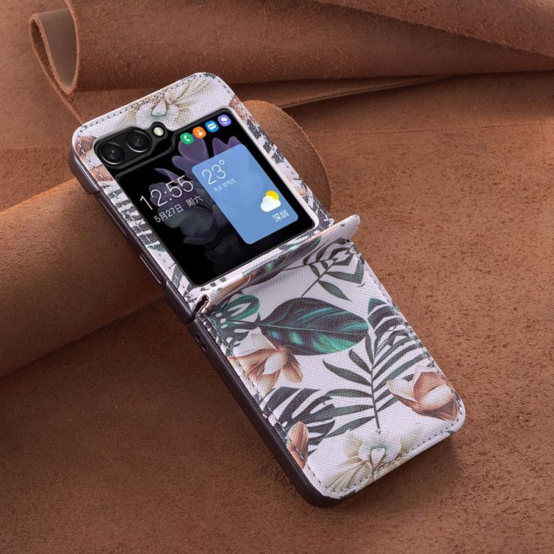 Cover Samsung Galaxy Z Flip 7 Fe Telefon Etui Blad Og Blomster
