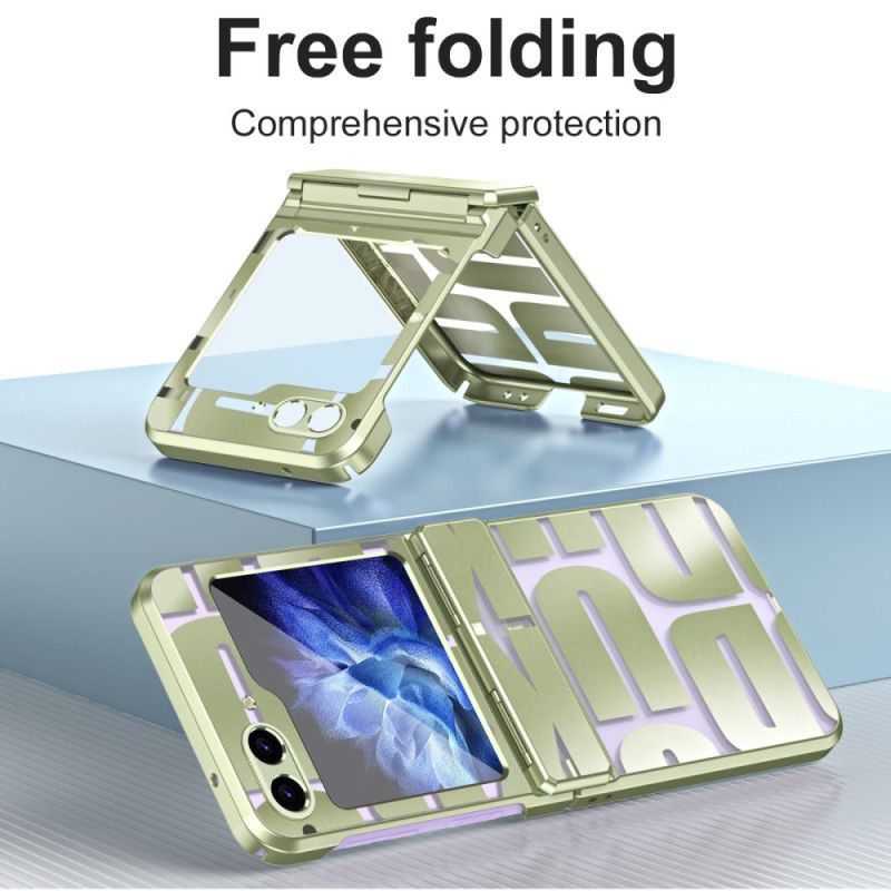 Cover Samsung Galaxy Z Flip 7 Fe Telefon Etui Bogstaver Med Hærdet Glasfilm