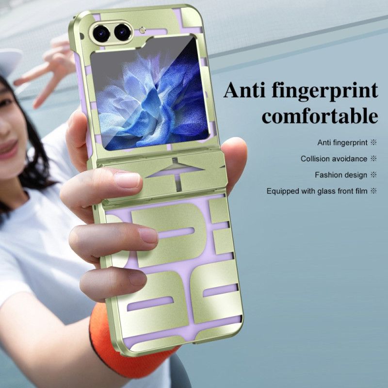 Cover Samsung Galaxy Z Flip 7 Fe Telefon Etui Bogstaver Med Hærdet Glasfilm