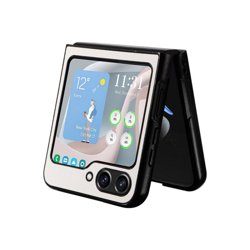 Cover Samsung Galaxy Z Flip 7 Fe Telefon Etui Diskret Læderstil