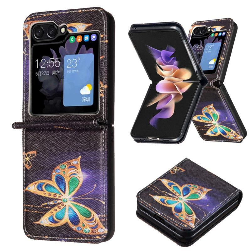 Cover Samsung Galaxy Z Flip 7 Fe Telefon Etui Juvelbesat Sommerfugl