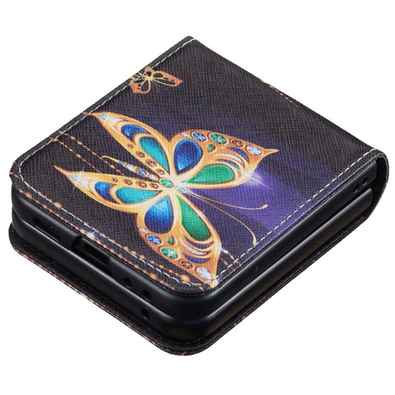 Cover Samsung Galaxy Z Flip 7 Fe Telefon Etui Juvelbesat Sommerfugl
