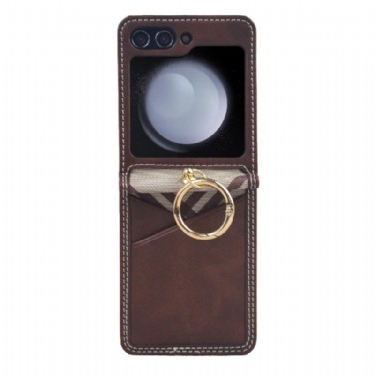 Cover Samsung Galaxy Z Flip 7 Fe Telefon Etui Kortholder Og Metalring