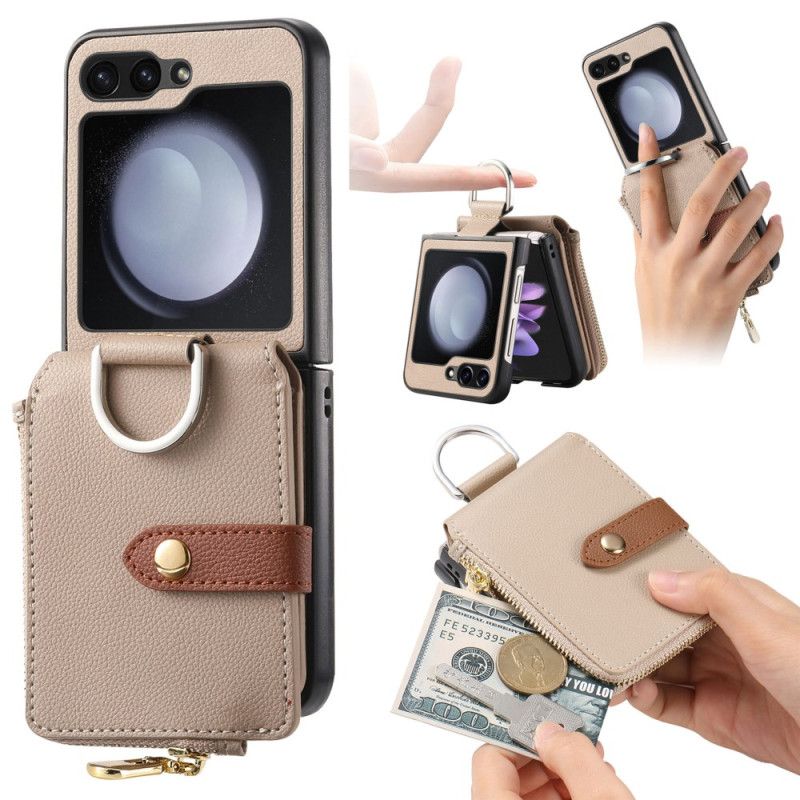 Cover Samsung Galaxy Z Flip 7 Fe Telefon Etui Lynlåslomme Og Ringholder