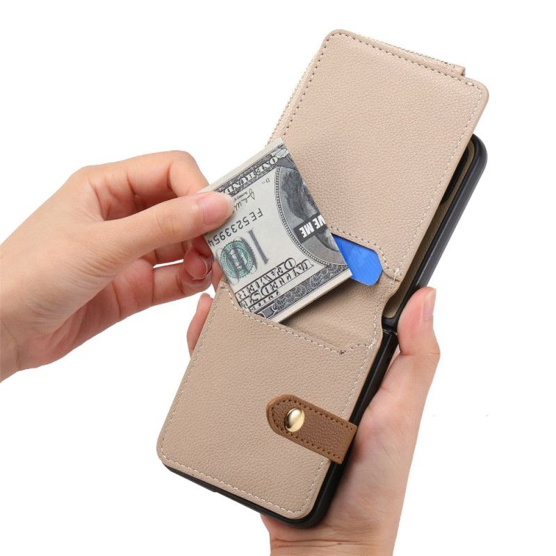 Cover Samsung Galaxy Z Flip 7 Fe Telefon Etui Lynlåslomme Og Ringholder