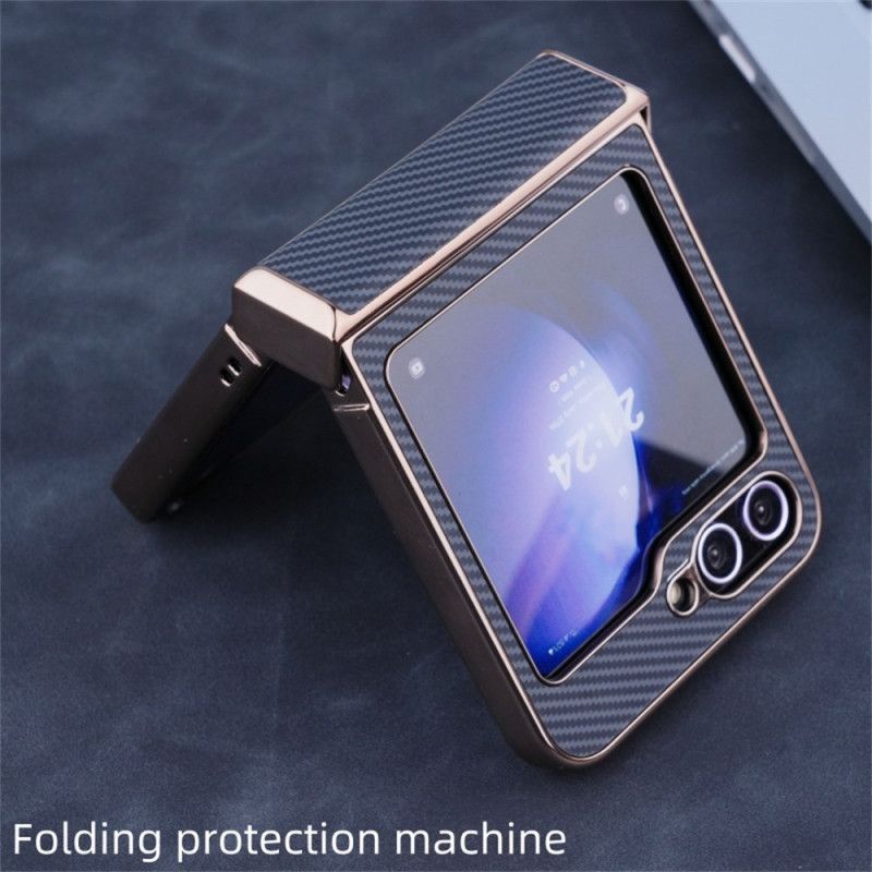 Cover Samsung Galaxy Z Flip 7 Fe Telefon Etui Magnetisk Kulfibertekstur