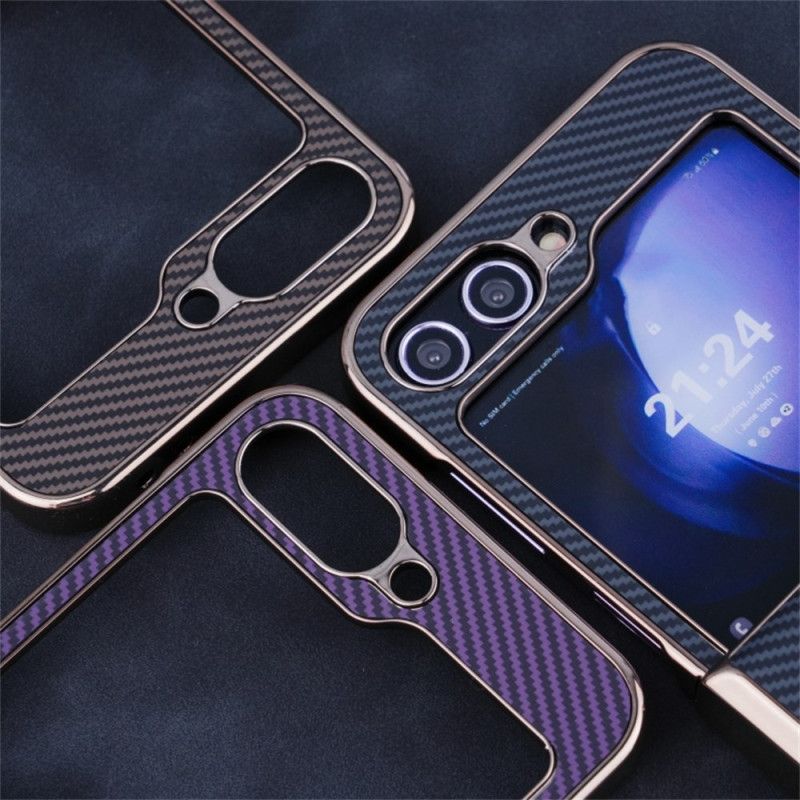 Cover Samsung Galaxy Z Flip 7 Fe Telefon Etui Magnetisk Kulfibertekstur