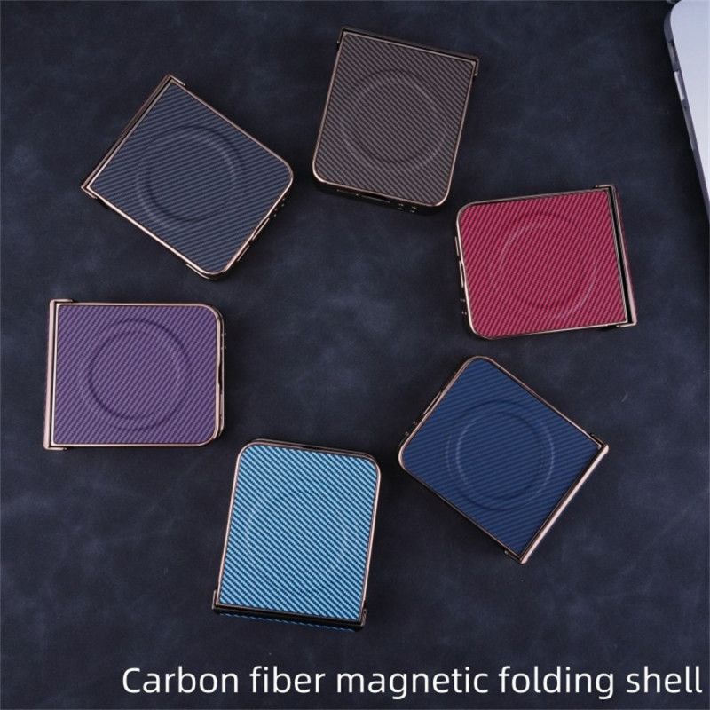 Cover Samsung Galaxy Z Flip 7 Fe Telefon Etui Magnetisk Kulfibertekstur