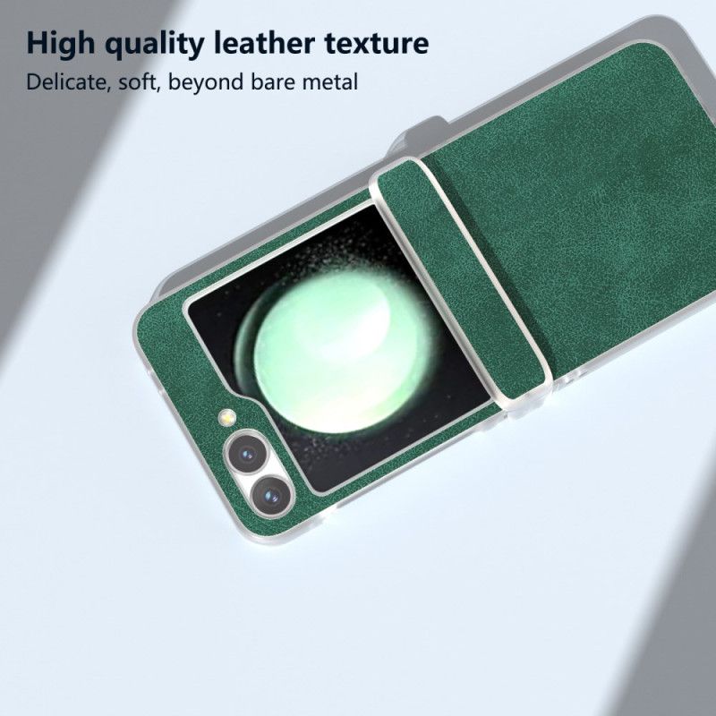 Cover Samsung Galaxy Z Flip 7 Fe Telefon Etui Mat Lædereffekt