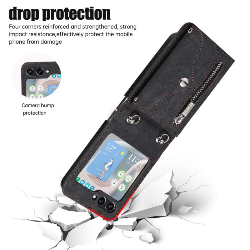 Cover Samsung Galaxy Z Flip 7 Fe Telefon Etui Pung Og Skulderrem