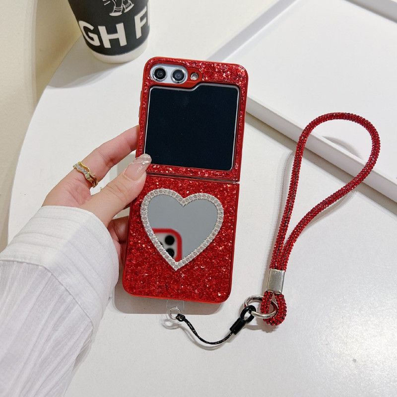 Cover Samsung Galaxy Z Flip 7 Fe Telefon Etui Spejl Og Rem