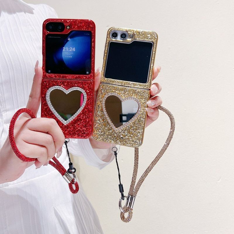 Cover Samsung Galaxy Z Flip 7 Fe Telefon Etui Spejl Og Rem
