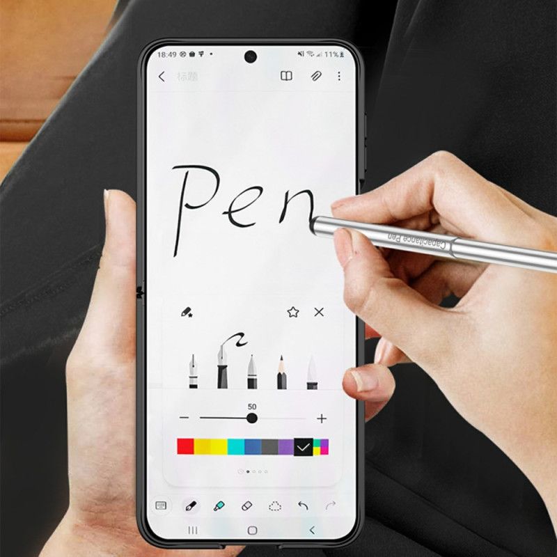 Cover Samsung Galaxy Z Flip 7 Fe Telefon Etui Stylus Og Magnetisk Hængsel