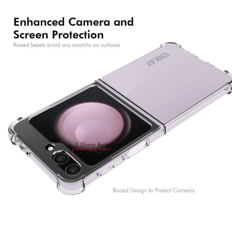Cover Samsung Galaxy Z Flip 7 Fe Transparente Forstærkede Hjørner Enkay