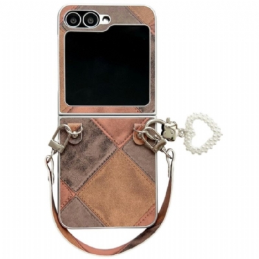 Cover Til Samsung Galaxy Z Flip 7 Fe Diamantmønster Med Rem