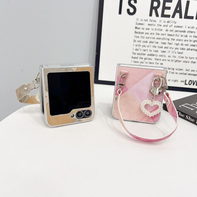 Cover Til Samsung Galaxy Z Flip 7 Fe Diamantmønster Med Rem