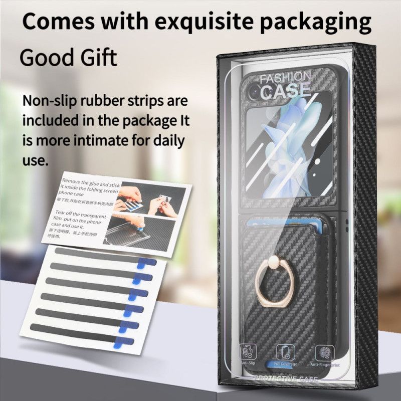 Cover Til Samsung Galaxy Z Flip 7 Fe Kortholder I Kulfiber