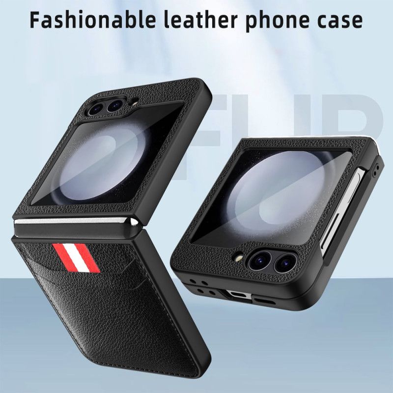 Cover Til Samsung Galaxy Z Flip 7 Fe Kortholder Med Litchitekstur