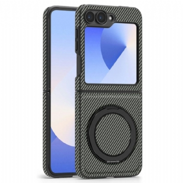 Cover Til Samsung Galaxy Z Flip 7 Fe Magnetisk Kulfiber Og Stativ