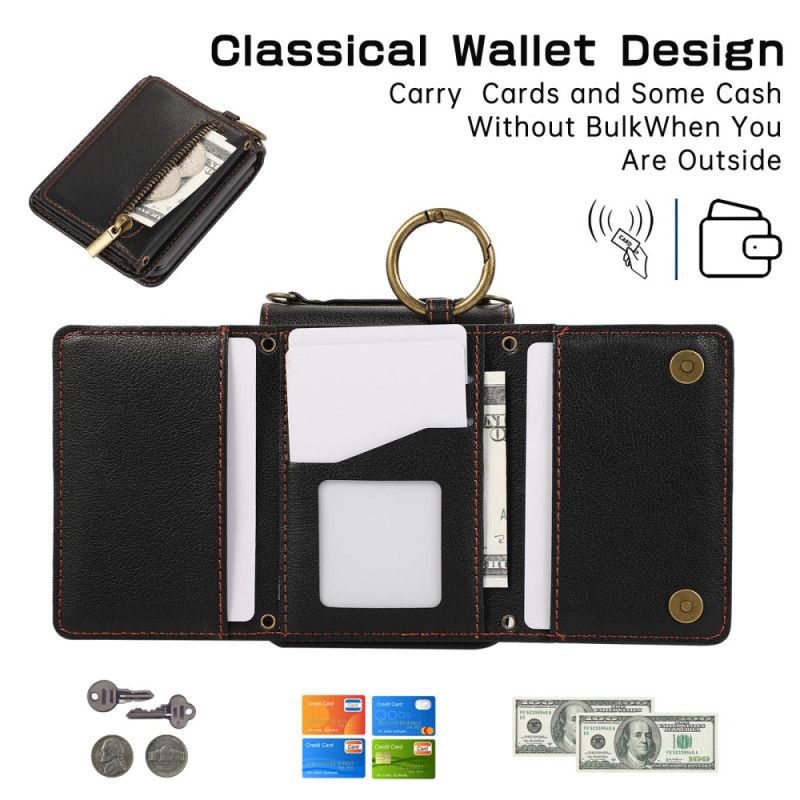 Cover Til Samsung Galaxy Z Flip 7 Fe Pung Og Skulderrem Med Lynlås