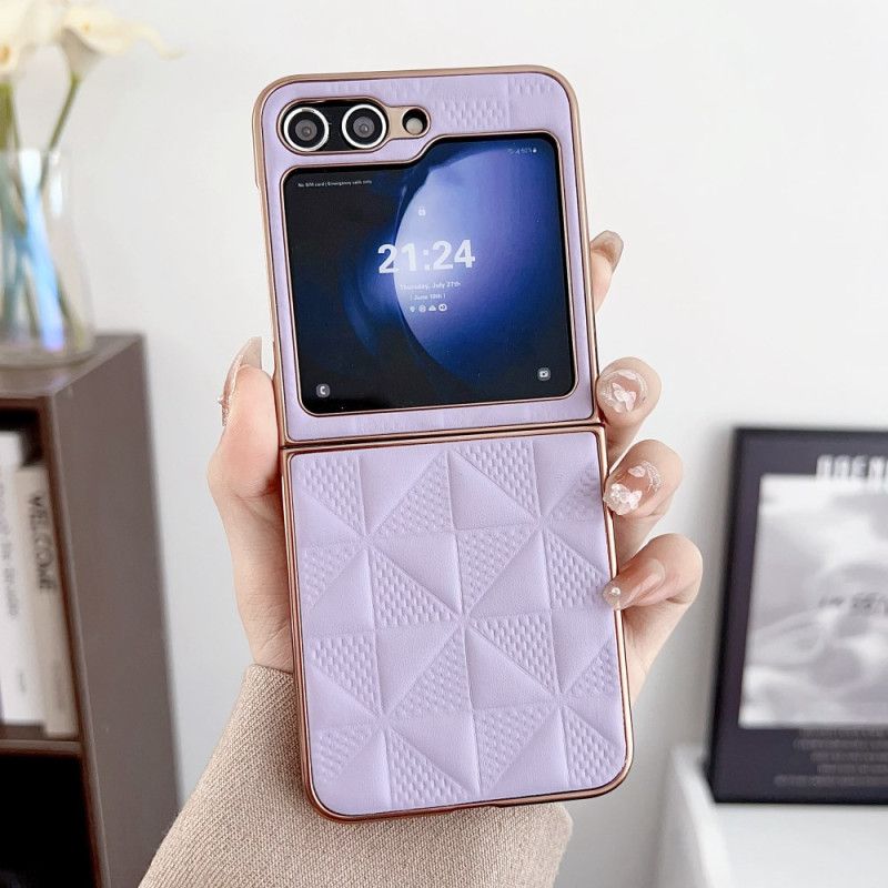 Cover Til Samsung Galaxy Z Flip 7 Fe Quiltede Kanter Med Metaleffekt