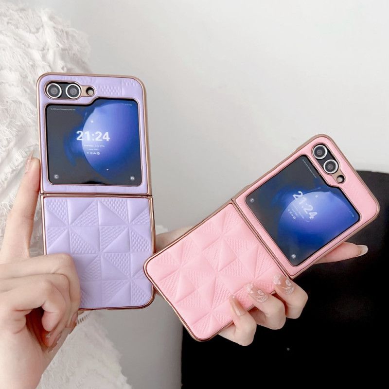 Cover Til Samsung Galaxy Z Flip 7 Fe Quiltede Kanter Med Metaleffekt