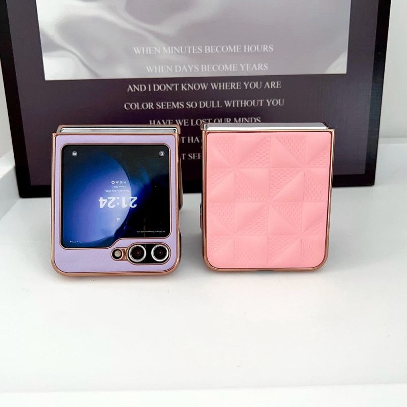 Cover Til Samsung Galaxy Z Flip 7 Fe Quiltede Kanter Med Metaleffekt