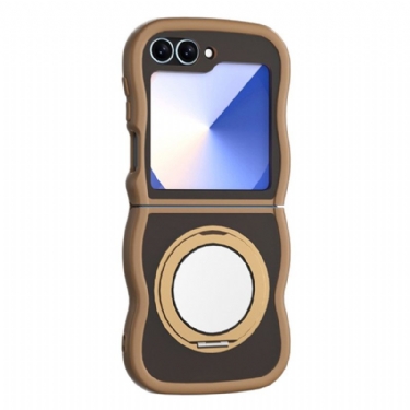 Cover Til Samsung Galaxy Z Flip 7 Fe Roterende Stativ Og Indbygget Spejl