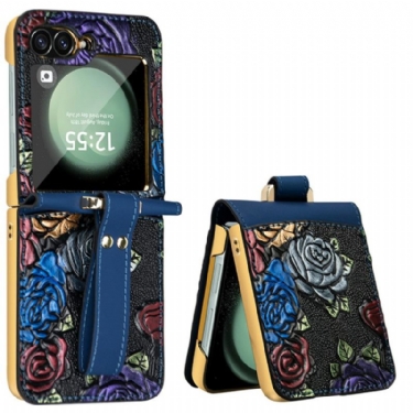 Cover Til Samsung Galaxy Z Flip 7 Fe Skulderrem Med Blomsterdesign