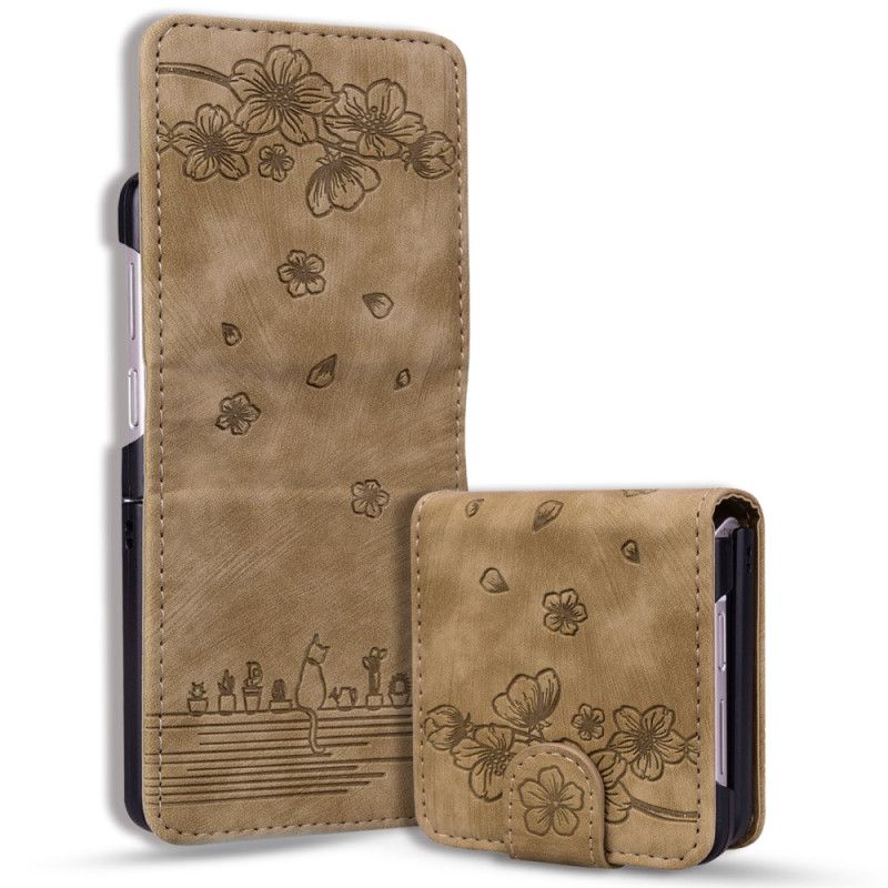 Etui Samsung Galaxy Z Flip 7 Fe Kortholder Med Kattemotiv