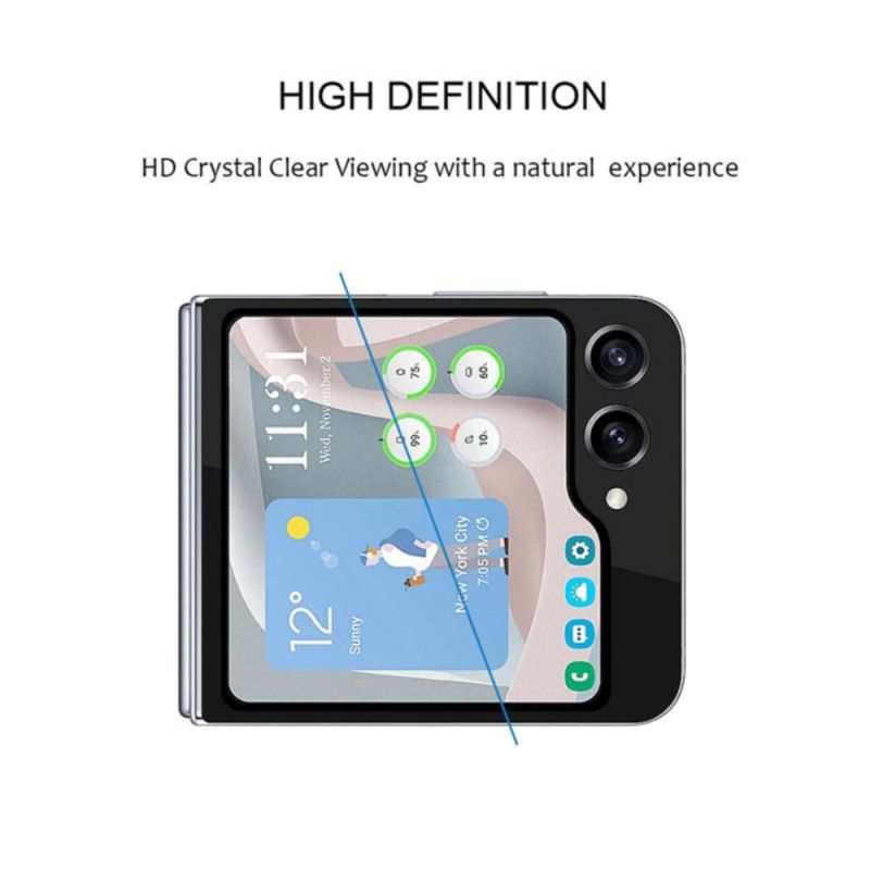 Hærdet Glasskærmbeskytter Til Samsung Galaxy Z Flip 7 Fe / Z Flip 6. Sorte Kanter
