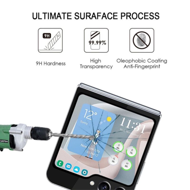 Hærdet Glasskærmbeskytter Til Samsung Galaxy Z Flip 7 Fe / Z Flip 6. Sorte Kanter