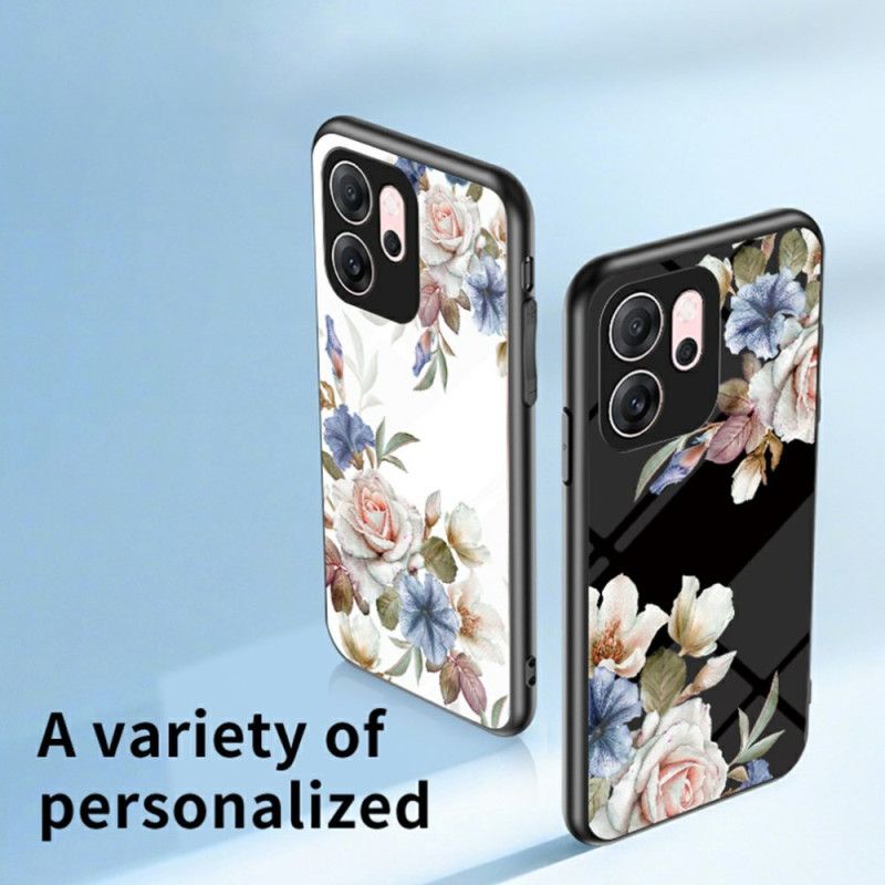 Cover Oppo Reno 14f 5g Hærdet Glas Med Blomstermønster