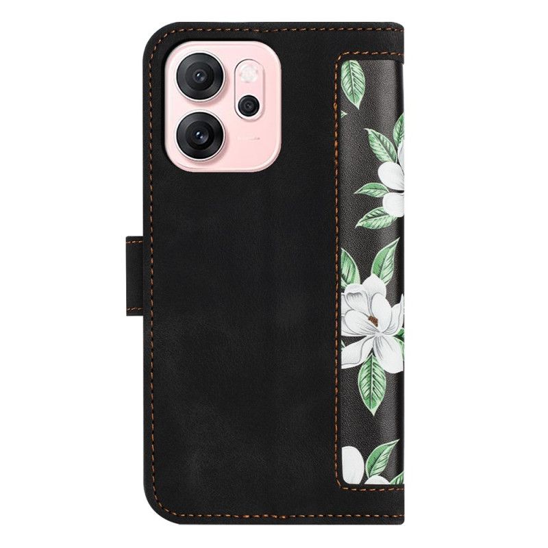 Flip Cover Oppo Reno 14f 5g Blomster Med Snor