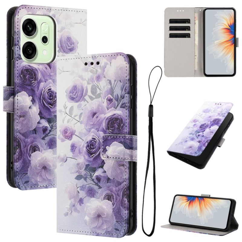 Flip Cover Oppo Reno 14f 5g Lilla Blomster