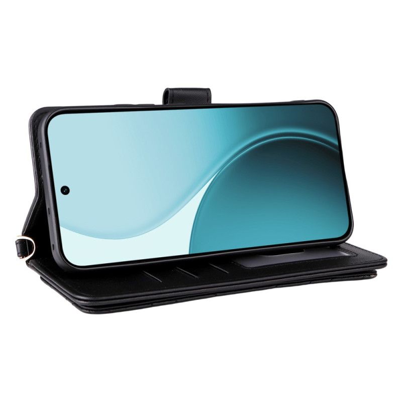 Flip Cover Oppo Reno 14f 5g Premium Design Med Skulderrem Og Snor