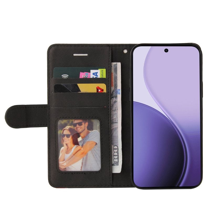 Flip Cover Oppo Reno 14f 5g Tofarvet Bølget Linje