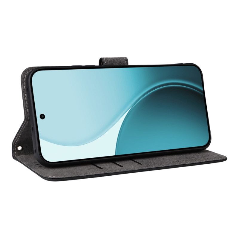 Flip Cover Til Oppo Reno 14f 5g Rfid-beskyttelse Ruskindseffekt Med Rem