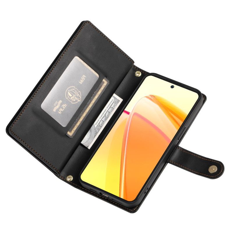 Læder Cover Oppo Reno 14f 5g Pung Med Rem Og Skulderrem