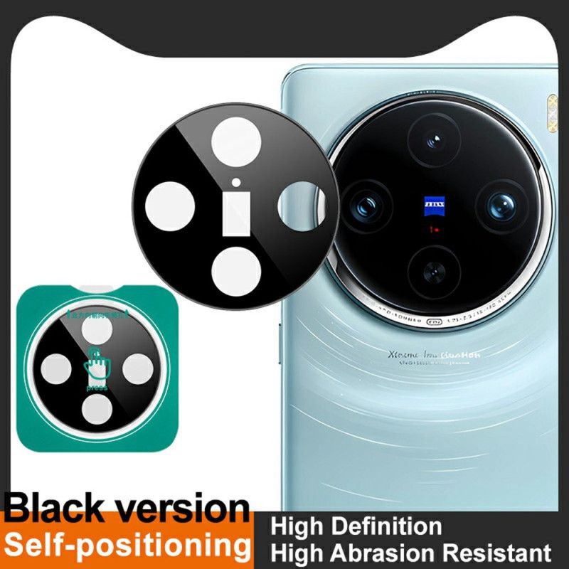 Hærdet Glaslinsebeskytter Til Vivo X100 Pro Selvpositionerende Ramme (sort Version)