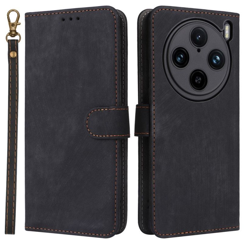 Læder Cover Vivo X100 Pro Rem I Ruskindseffekt