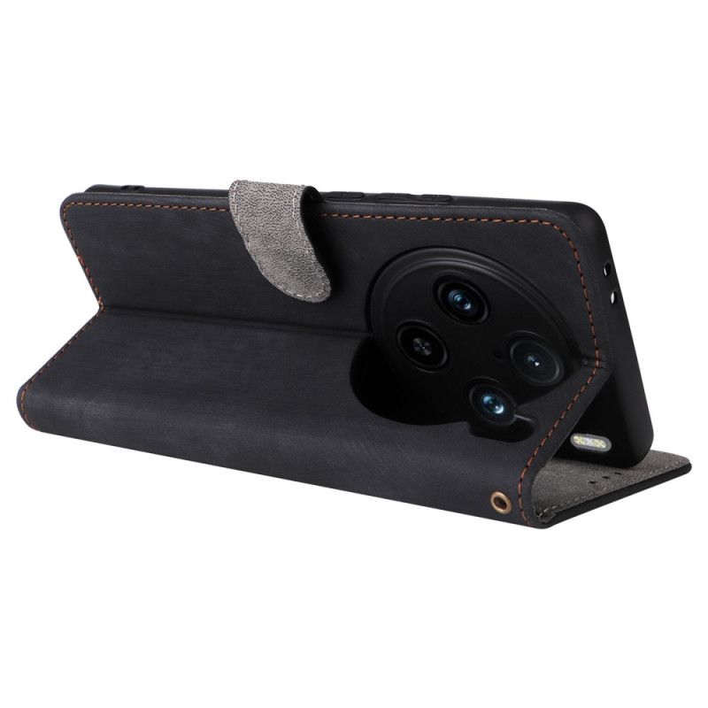 Læder Cover Vivo X100 Pro Rem I Ruskindseffekt